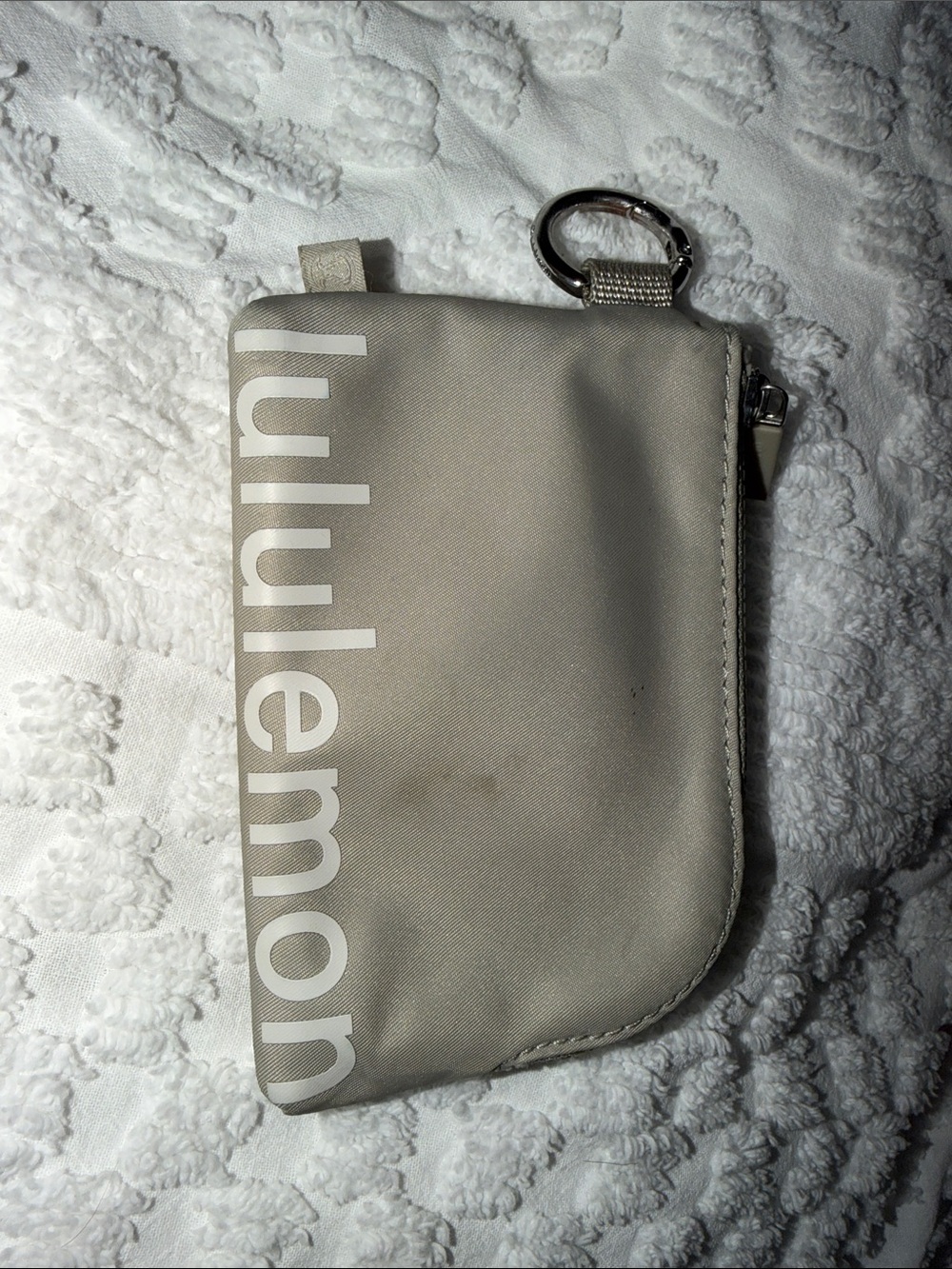 lululemon athletica small beige logo pouch